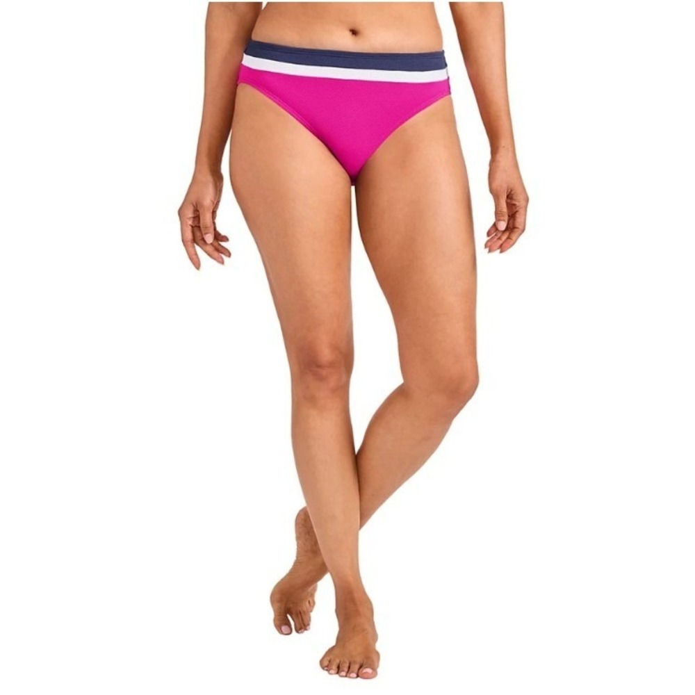 Tommy Bahama Hipster Bikini Bottoms Womens XL Pink Colorblock Piqué NEW SS200295